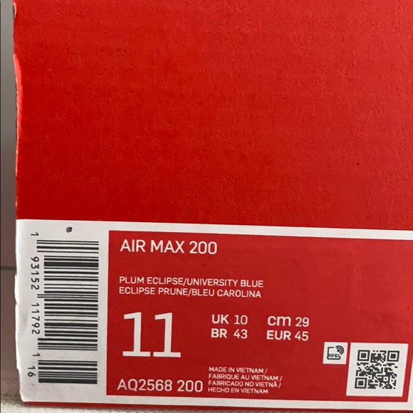 Nike Air Max 200 Plum Eclipse Brown Men’s Sneakers - Picture 9 of 10